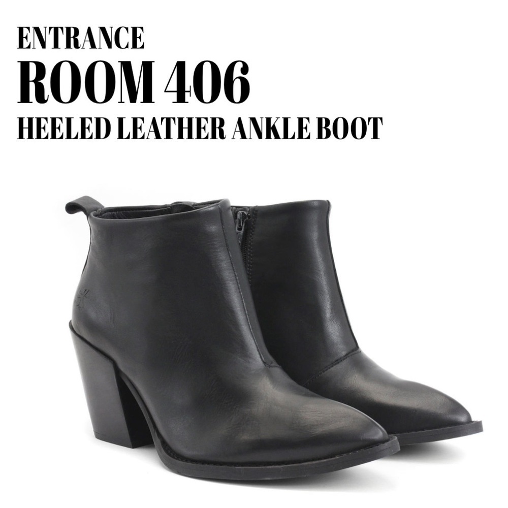 JOHN FLUEVOG Sz 7 Entrance Room 406 Leather Ankle Boots Pointy Toe Zip Closure